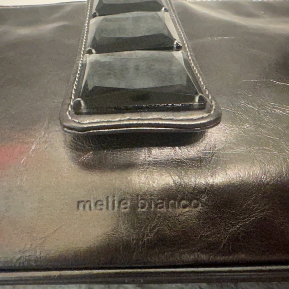 Melie Bianco Silver Clutch Wristlet Bag - Picture 9 of 9
